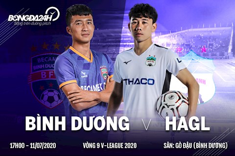 Truc tiep Binh Duong vs HAGL 17h00 ngay hom nay 11/7 vong 9 V-League 2020