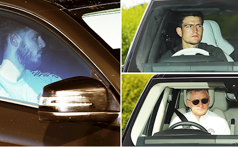 Dàn sao MU tới sân tập: De Gea buồn rầu, Maguire có một vết rách ở mặt