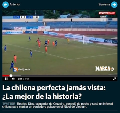 Truyền thông Tây Ban Nha đề cử siêu phẩm V-League tranh giải Puskas hình ảnh