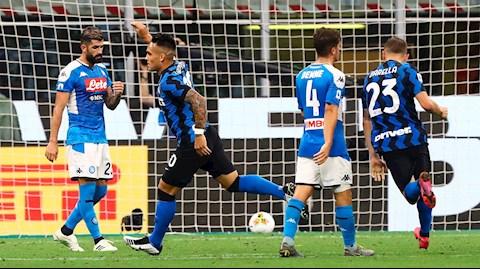 Lautaro Martinez ghi bàn đẹp, Inter giữ vững vị trí thứ 2 Serie A 2019/20 kết quả tỷ số napoli