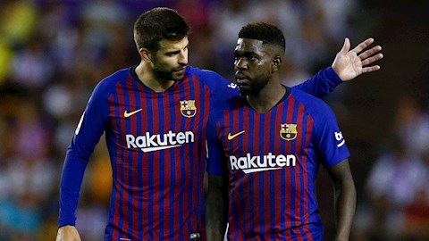 Barca nhận tin buồn Trung vệ Samuel Umtiti lại chấn thương hình ảnh