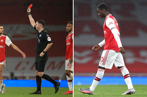 Arsenal kháng cáo chiếc thẻ đỏ của tiền đạo Eddie Nketiah hình ảnh