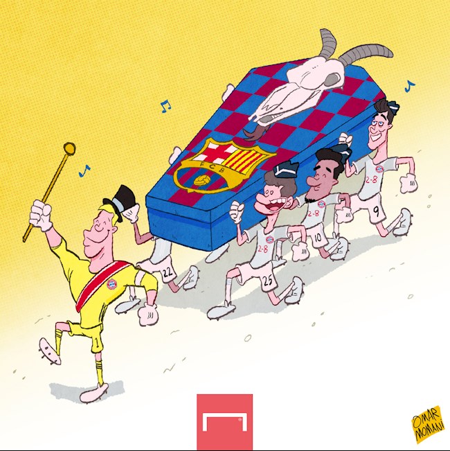 Biếm họa Con bò Barcelona của Setien đã bị Bayern Munich vắt sữa hình ảnh 4