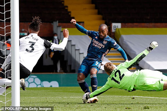 Tiền đạo Tiền đạo Alexandre Lacazette mở tỷ số trước Fulham hình ảnh