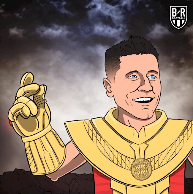 Biếm họa Lewandowski hóa Thanos trong ngày Bayernliga trở lại hình ảnh