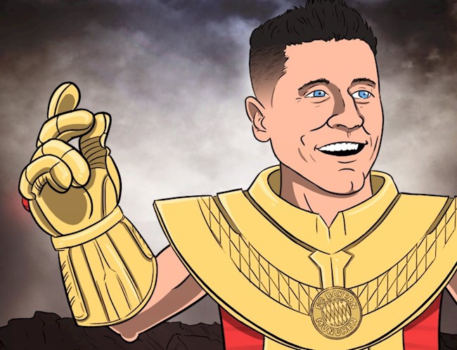 Biếm họa: Lewandowski hóa Thanos trong ngày Bayernliga trở lại