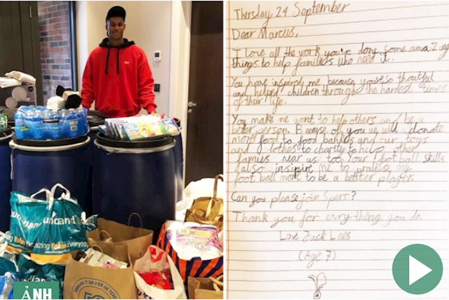 Cậu bé 7 tuổi gửi tâm thư xúc động tới Marcus Rashford