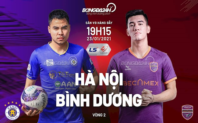 Trực tiếp bóng đá Hà Nội vs Bình Dương 19h15 ngày 23/1 vòng 2 V-League 2021