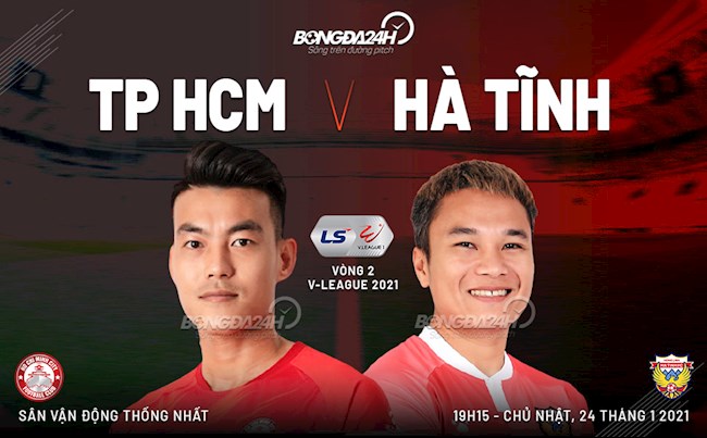 Trực tiếp bóng đá TPHCM vs Hà Tĩnh 19h15 ngày 24/1 vòng 2 V-League 2021