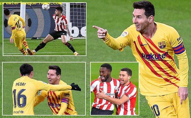 Tiền đạo Lionel Messi lập cú đúp vào lưới Bilbao hình ảnh