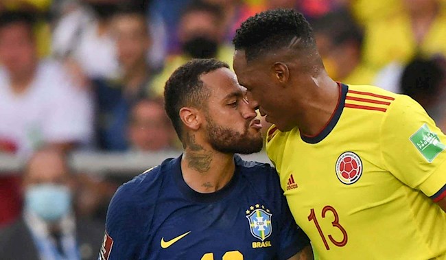 Neymar va Mina Brazil vs Colombia Neymar va Mina Brazil vs Colombia