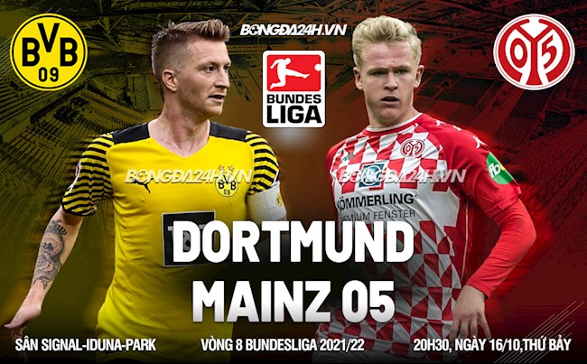 Nhận định bóng đá Dortmund vs Mainz 20h30 ngày 16/10 (Bundesliga 2021/22) mainz đấu với dortmund