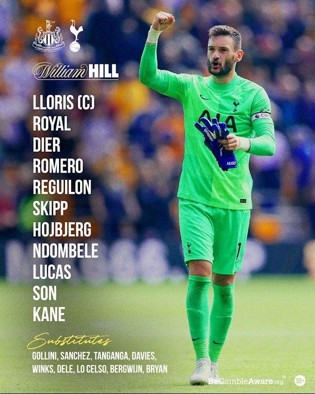 Danh sách xuất phát của Tottenham trước Newcastle Danh sách xuất phát của Tottenham trước Newcastle