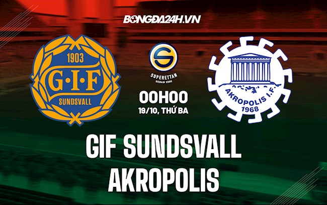 Nhận định GIF Sundsvall vs Akropolis 0h00 ngày 19/10 (Hạng 2 Thụy Điển 2021/22)