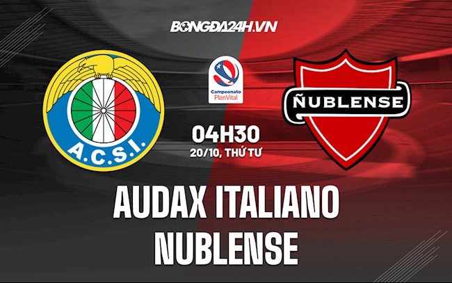 Nhận định,  Audax Italiano vs Nublense 4h30 ngày 16/10 (VĐQG Chile 2021)