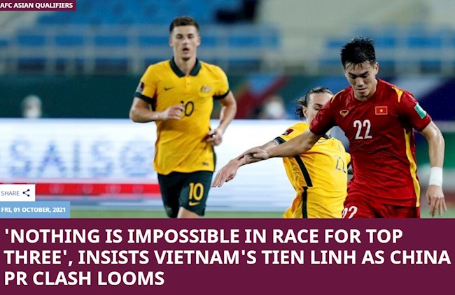 Tiền đạo Tiến Linh không hề e ngại ĐT Trung Quốc