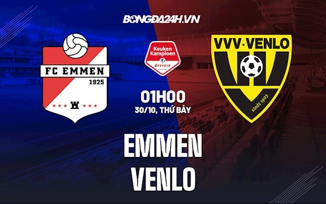 Nhận định bóng đá Emmen vs Venlo 1h00 ngày 30/10 (Hạng 2 Hà Lan 2021/22)
