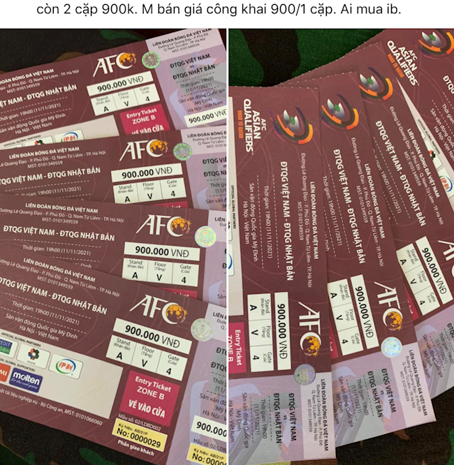 Thê thảm giá vé xem bóng đá Việt Nam vs Nhật Bản