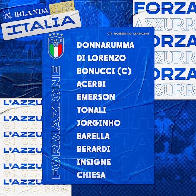 Danh sách xuất phát của Italia