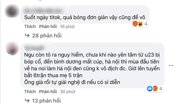 Tấn Trường bị tấn công sau trận thua của ĐT Việt Nam. Ảnh chụp màn hình