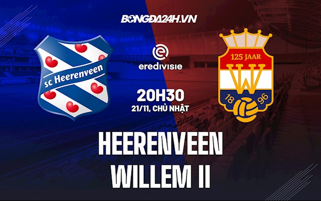 Nhận định, dự đoán Heerenveen vs Willem II 20h30 ngày 21/11 (VĐQG Hà Lan 2021/22)