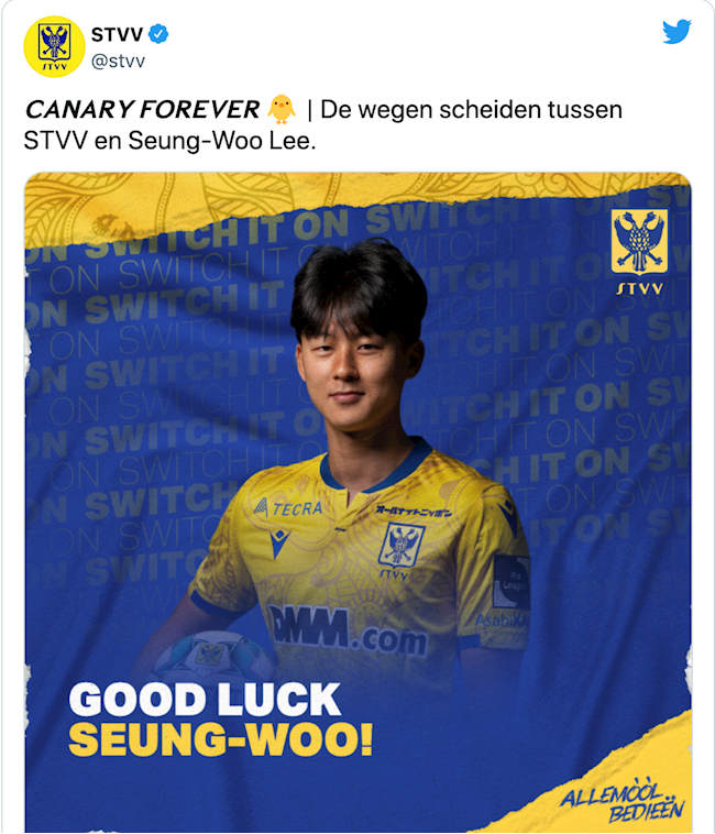 Sint-Truiden chính thức nói lời chia tay Seung Woo Sint-Truiden chính thức nói lời chia tay Seung Woo