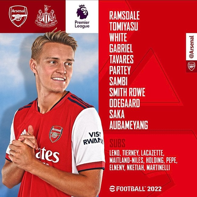 Đội hình xuất phát của Arsenal trước Newcastle Đội hình xuất phát của Arsenal trước Newcastle