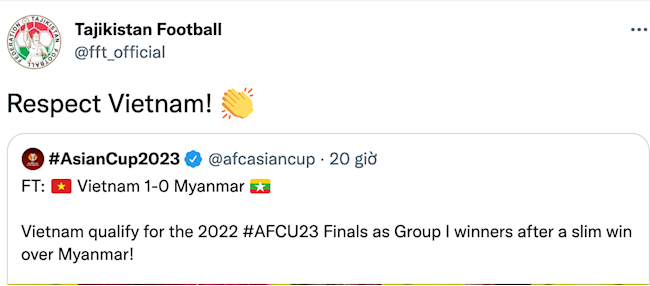 LĐBĐ Tajikistan dành sự tôn trọng đến U23 Việt Nam LĐBĐ Tajikistan dành sự tôn trọng đến U23 Việt Nam