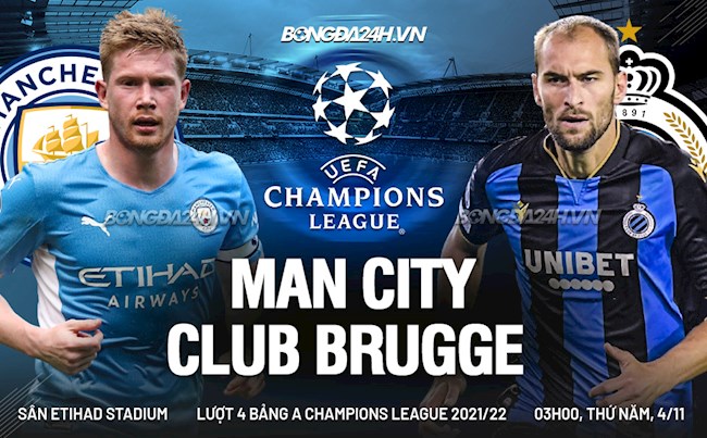 Kết quả bóng đá Man City vs Club Brugge cúp C1 2021 hôm nay