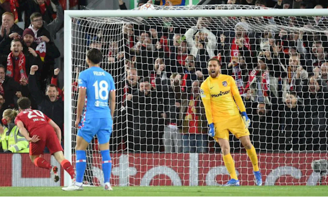 Atletico Madrid thua Liverpool 0-2 tại Anfield