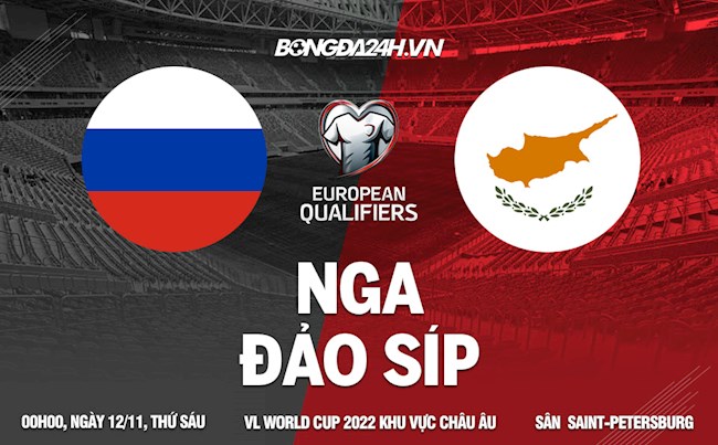 Nhận định bóng đá Nga vs Síp 0h00 ngày 12/11 (Vòng loại World Cup 2022)