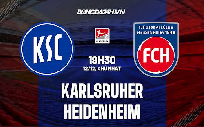 Nhận định bóng đá Karlsruher vs Heidenheim 19h30 ngày 12/12 (Hạng 2 Đức 2021/22)
