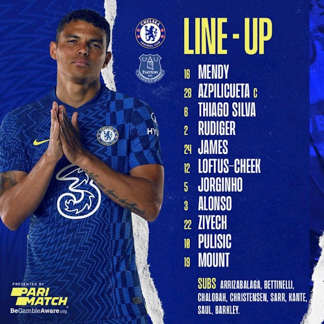 Đội hình ra sân của Chelsea trước Everton