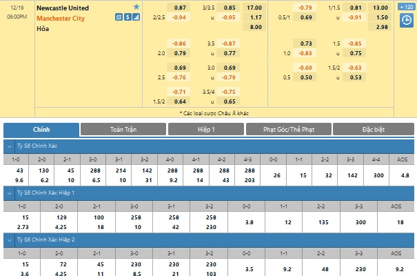 Newcastle vs Man City