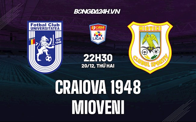 Nhận định,  Craiova 1948 vs Mioveni 22h30 ngày 20/12 (VĐQG Romania 2021/22)