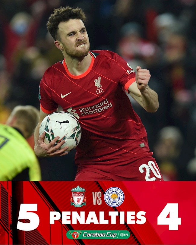 Đánh bại Leicester 5-4 trên chấm 11m, Liverpool vào bán kết Cúp Liên đoàn Anh Đánh bại Leicester 5-4 trên chấm 11m, Liverpool vào bán kết Cúp Liên đoàn Anh