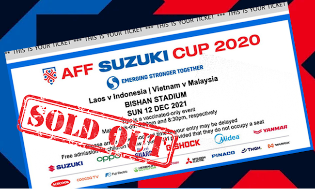 Vé xem các trận đấu vòng bảng AFF Cup 2020 của ĐT Việt Nam đã được mua hết từ lâu