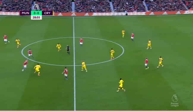 Một hình ảnh cho thấy sơ đồ 4-2-2-2 của MU được vận hành như thế nào.