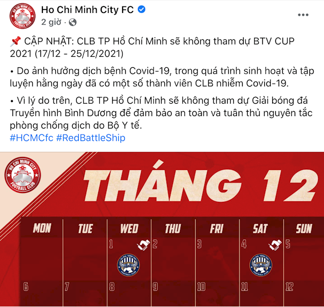 Thông báo của CLB TP.HCM