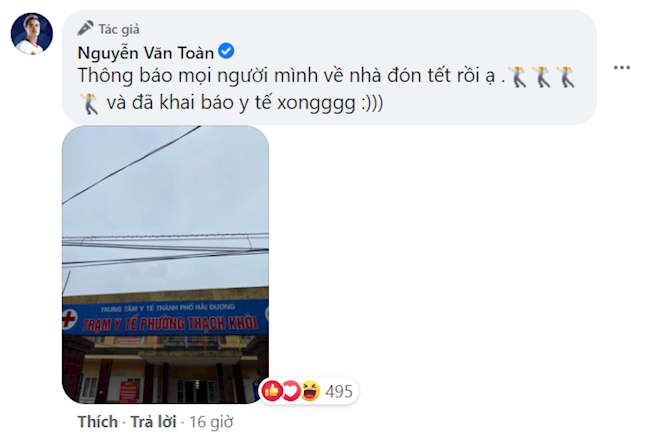 Văn Toàn kịp về Hải Dương đón Tết Tân Sửu hình ảnh Văn Toàn kịp về Hải Dương đón Tết Tân Sửu hình ảnh
