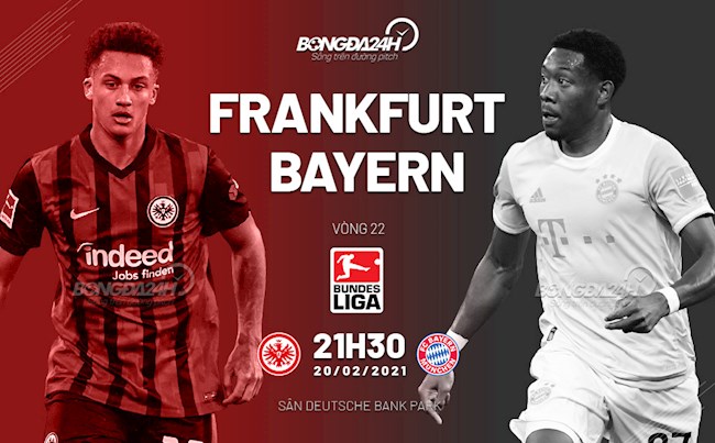 Trực tiếp bóng đá Frankfurt vs Bayern Munich lúc 21h30 ngày 20/2 vòng 22 Bundesliga 2020/21