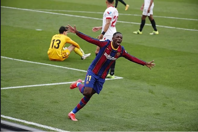 Dembele đưa Barca vươn lên dẫn bàn