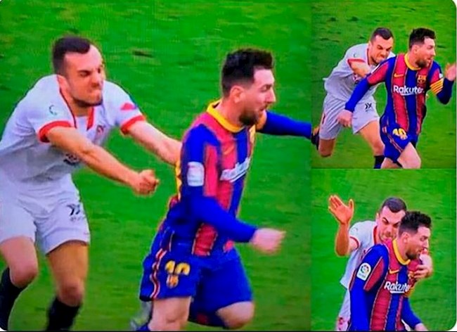 Tiền đạo Lionel Messi biến sao Sevilla trở thành trò cười hình ảnh