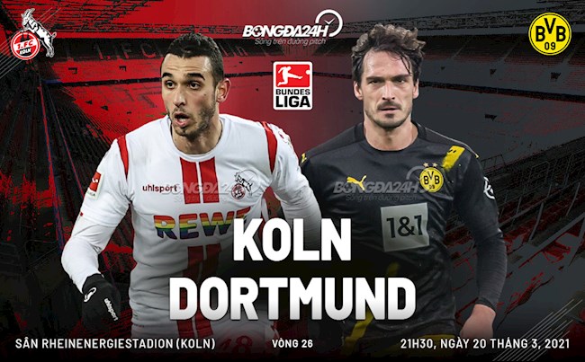 Nhận định bóng đá Cologne vs Dortmund 21h30 ngày 20/3 (Bundesliga 2020/21)