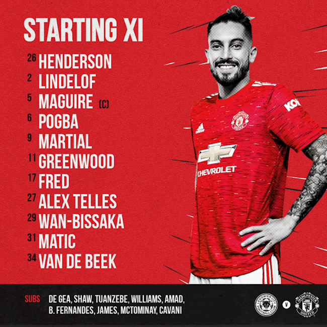 Danh sách xuất phát của MU trước Leicester Danh sách xuất phát của MU trước Leicester