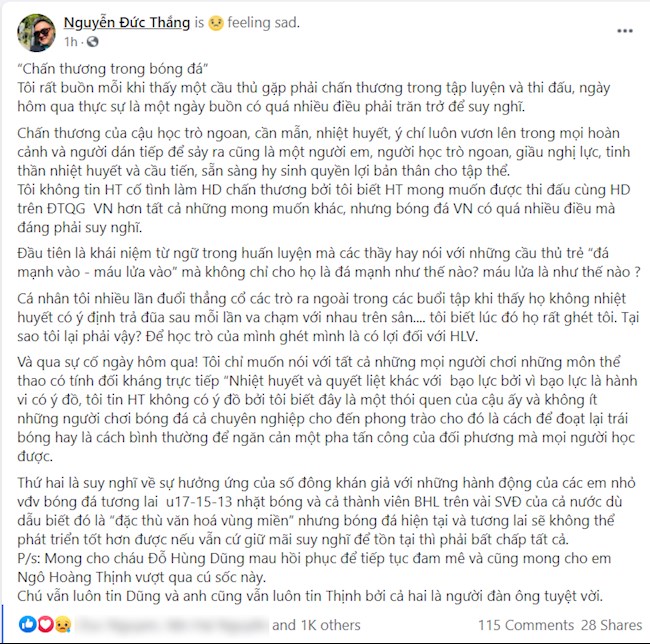 HLV Đức Thắng Hoàng Thịnh muốn thi đấu cùng Hùng Dũng trên ĐT Việt Nam hình ảnh 2