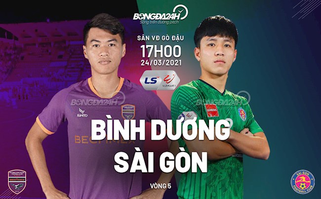 Trực tiếp bóng đá Bình Dương vs Sài Gòn 17h00 ngày hôm nay 24/3 vòng 5 V-League 2021