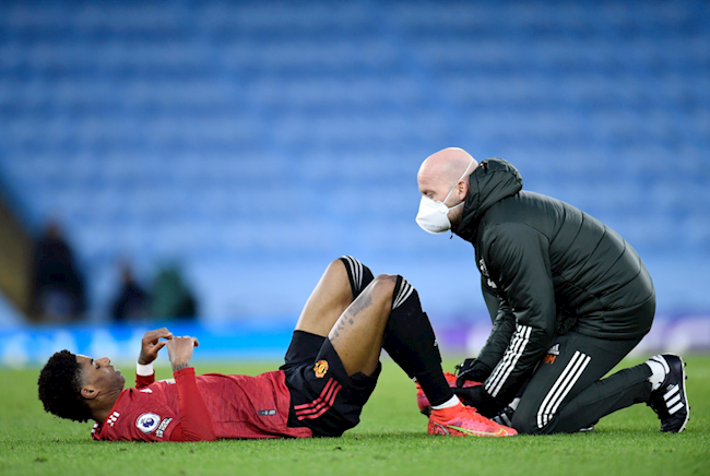 Rashford không thể chơi trọn vẹn trận derby do dính chấn thương