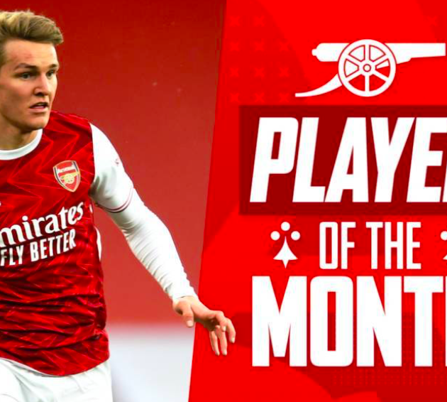 Odegaard xuất sắc nhất Arsenal trong tháng 3