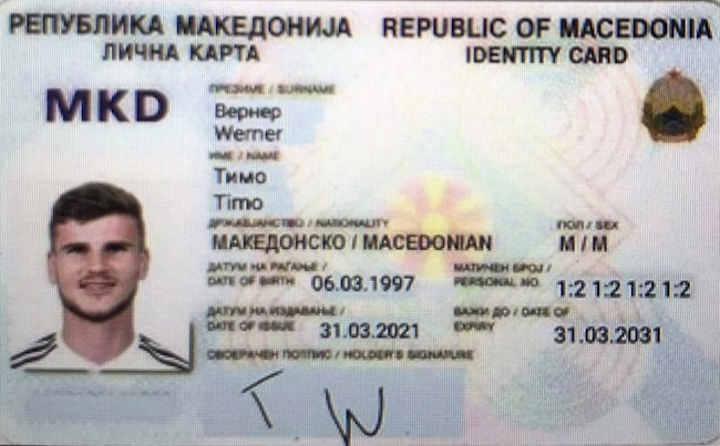 Timo Werner bất ngờ được cấp quốc tịch… Macedonia
